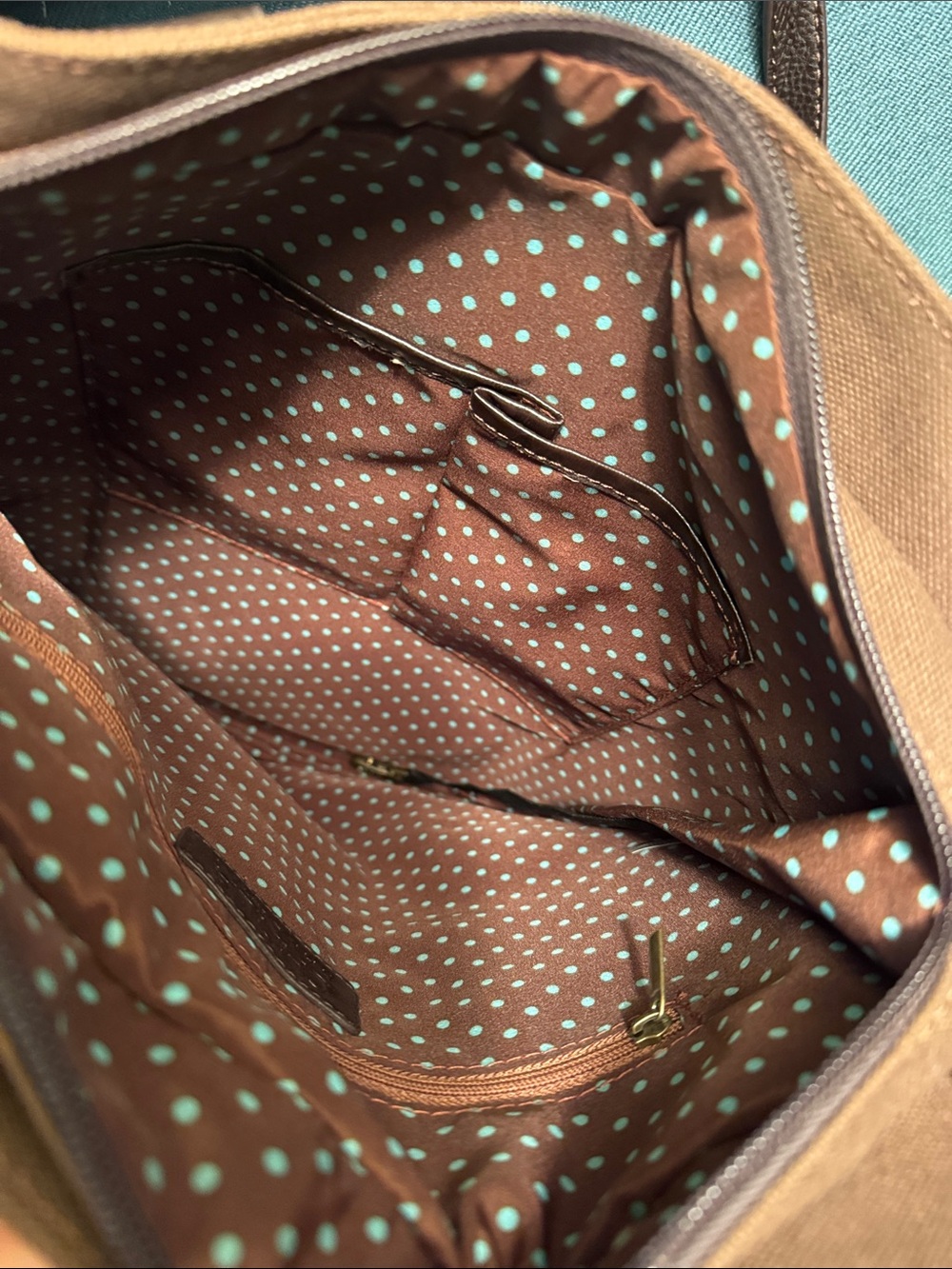 Chala Brown Striped Tote with Pastel Unicorn Applique - Picture 5 of 8